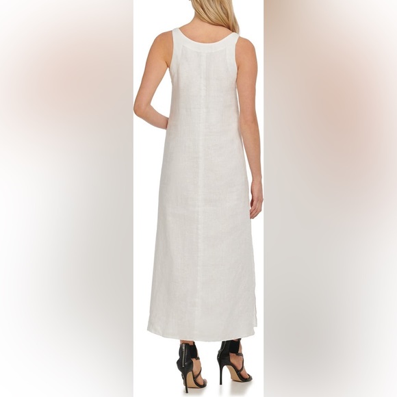 NWT $115 DKNY Linen V-neck Linen Midi - Picture 3 of 11